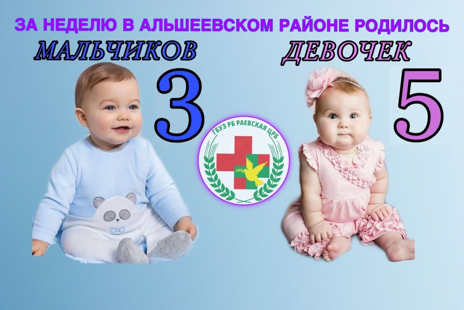 За неделю в Альшеевском районе родилось трое мальчиков и пять девочек